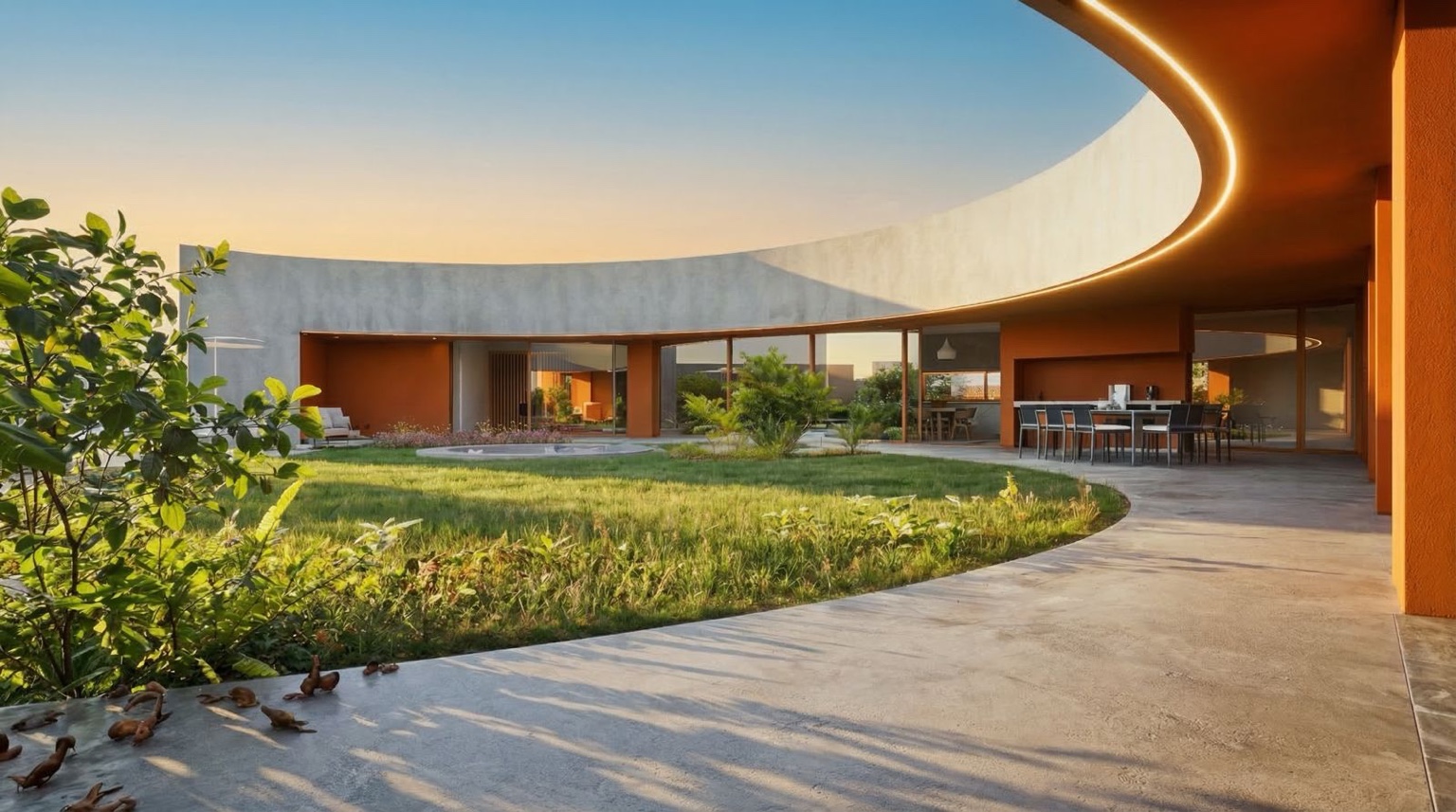 Arquitetura e jardim do Zimbral Villas